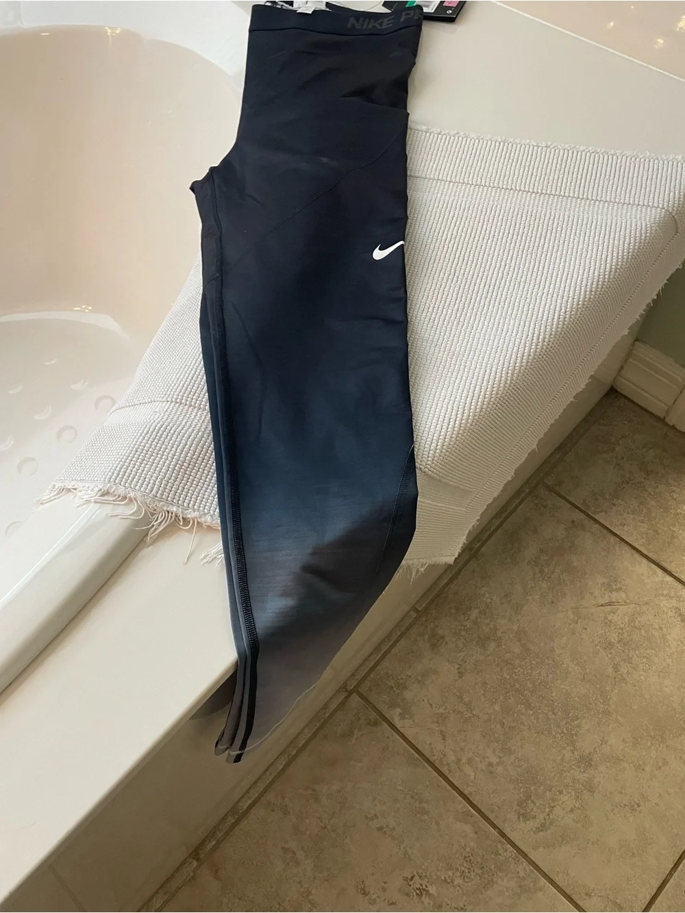Nike Black Leggings with White Swoosh